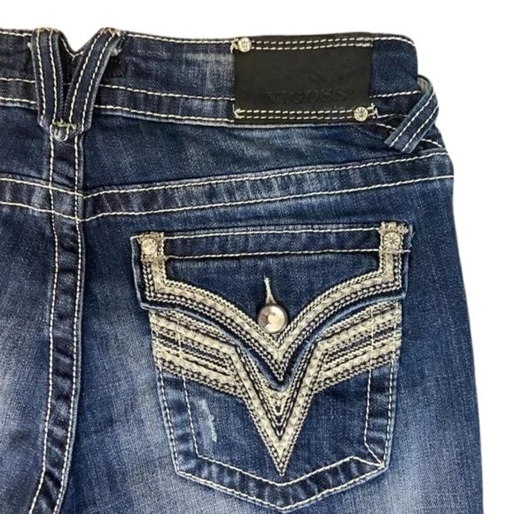 Vigoss The New York Capri Jeans Women's Size 6 (30 x 25) Mid Rise Embellished